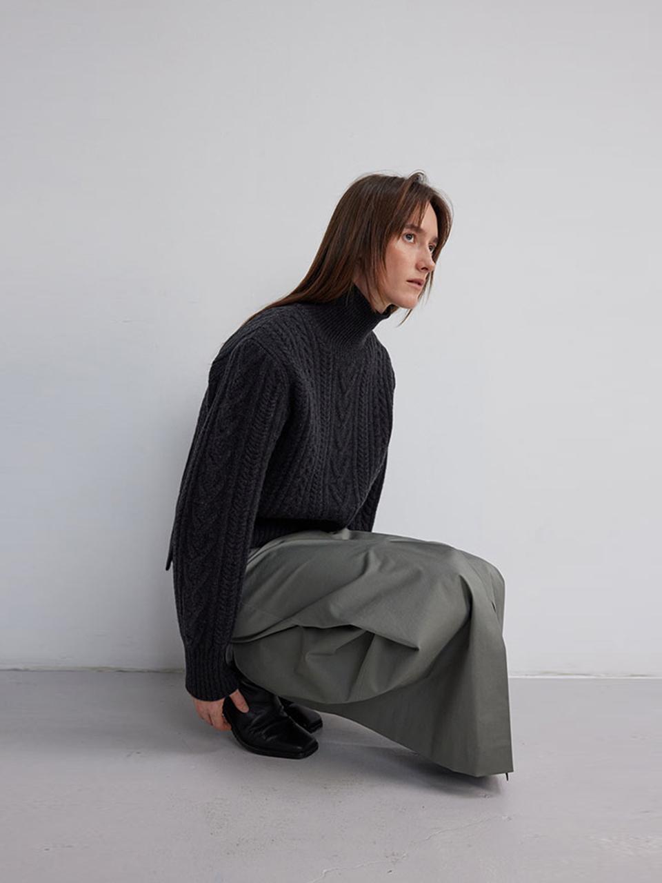 The Loom COTTON MAXI SKIRT [KHAKI]