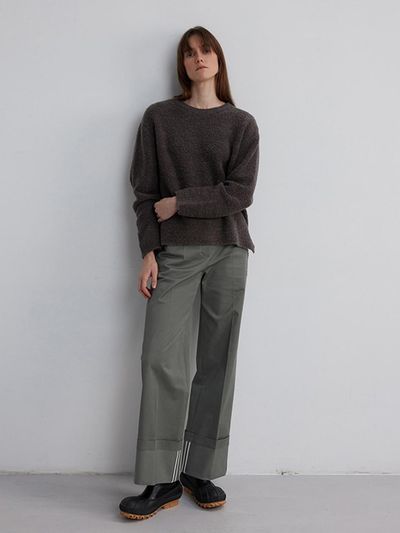 The Loom COTTON ROLL UP PANTS [KHAKI]