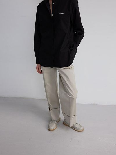 The Loom COTTON ROLL UP PANTS [LIGHT GRAY]