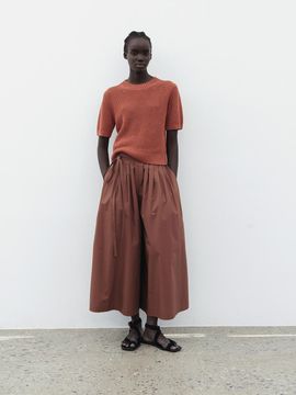 The Loom COTTON WIDE TUCKED PANTS [RED]