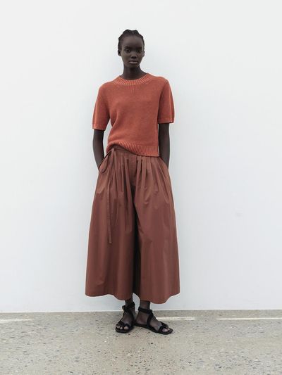 The Loom COTTON WIDE TUCKED PANTS [RED]