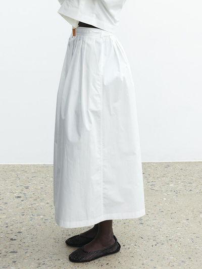 The Loom COTTON WIDE TUCKED PANTS [WHITE]