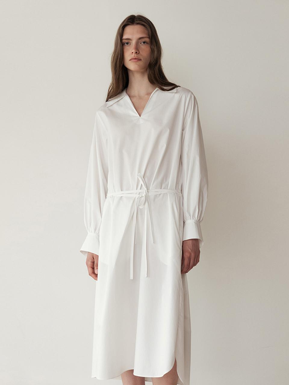 The Loom DOUBLE BELT DRESS [WHITE]