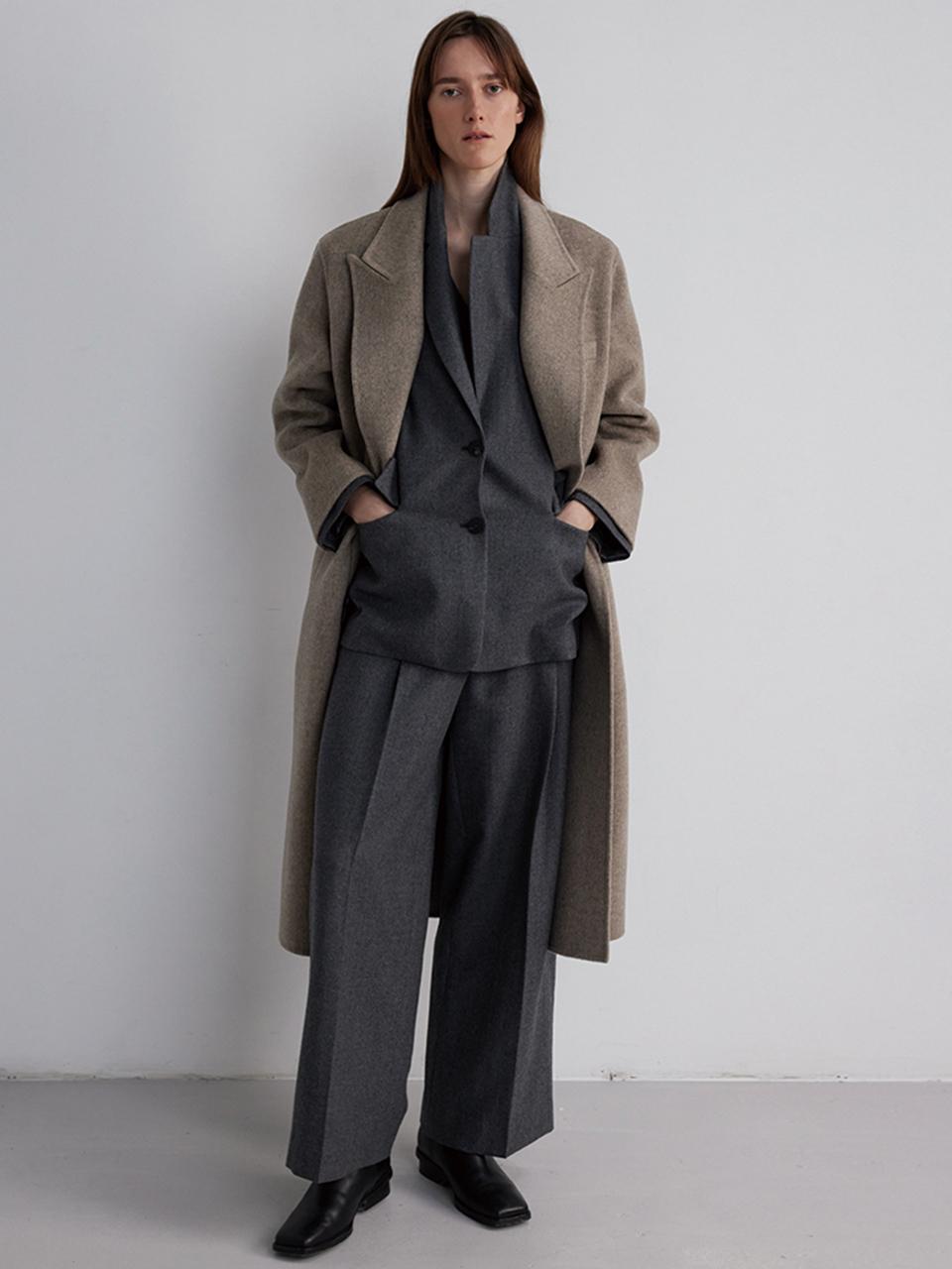 The Loom DOUBLE BREASTED LONG COAT [BROWN]