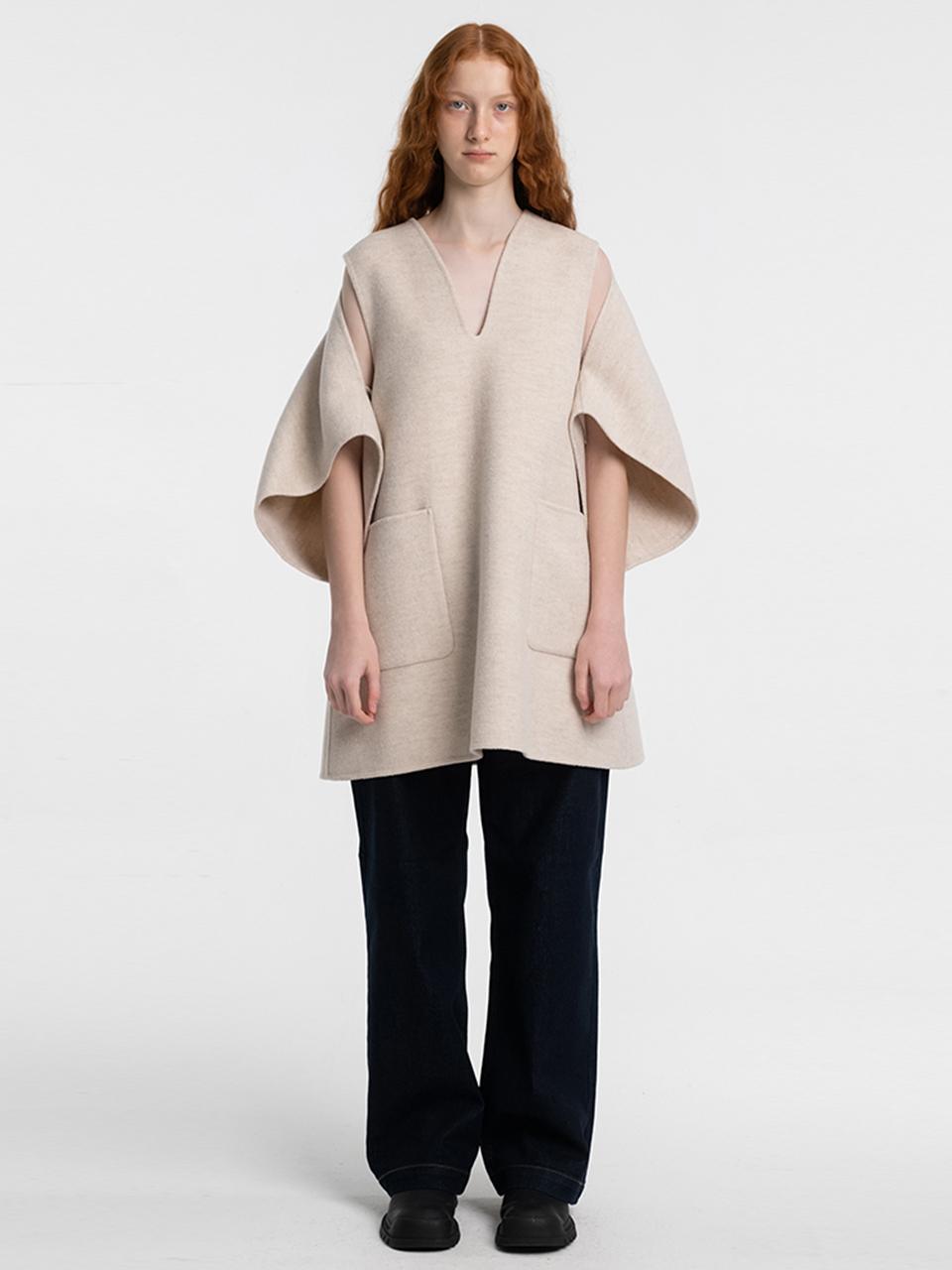 The Loom DOUBLE FACE WOOL BLEND MINI DRESS [LIGHT BEIGE]
