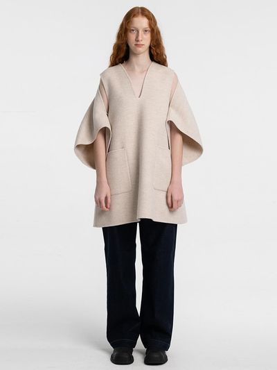 The Loom DOUBLE FACE WOOL BLEND MINI DRESS [LIGHT BEIGE]