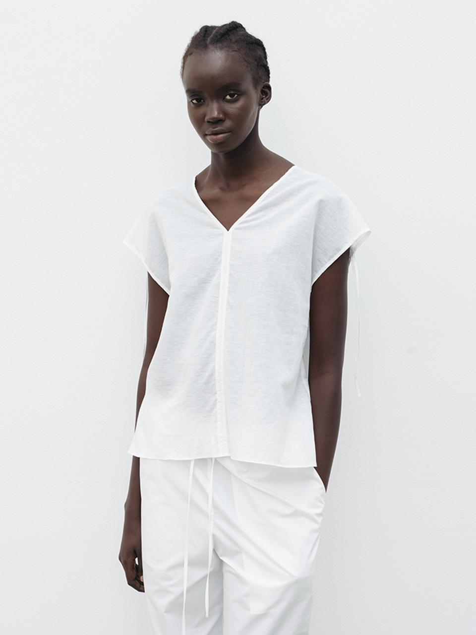The Loom Drawstring Blouse [White]