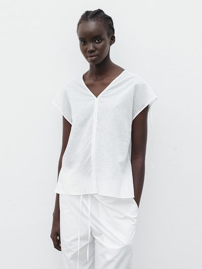 The Loom Drawstring Blouse [White]