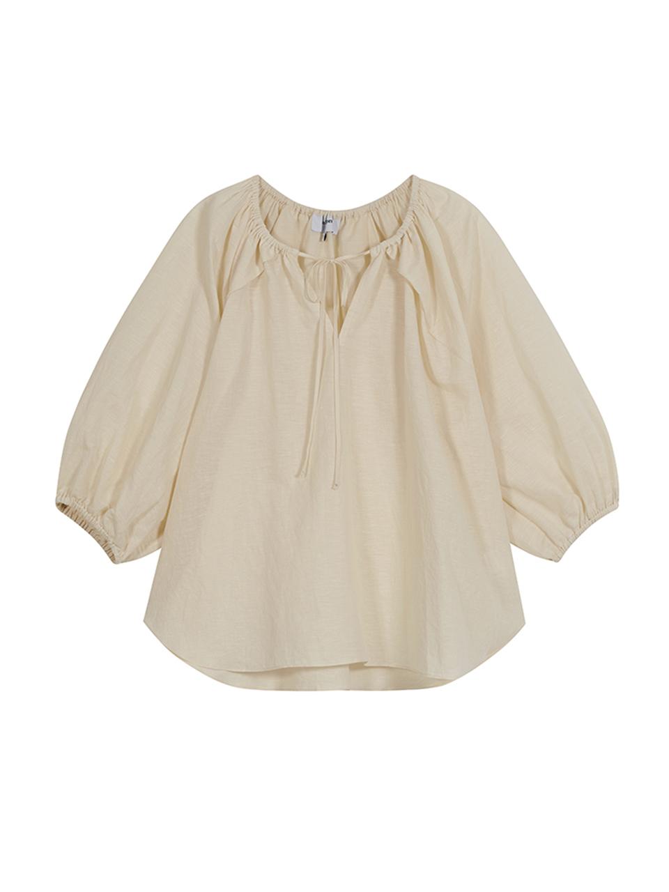 The Loom LINEN BLENDED PEASANT BLOUSE