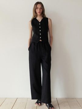 The Loom LINEN STRING PANTS [BLACK]