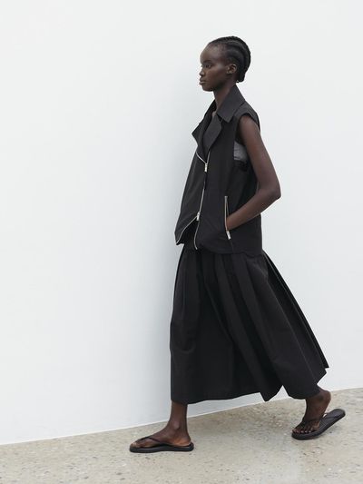 The Loom PLEATED BANDING SKIRT [BLACK]