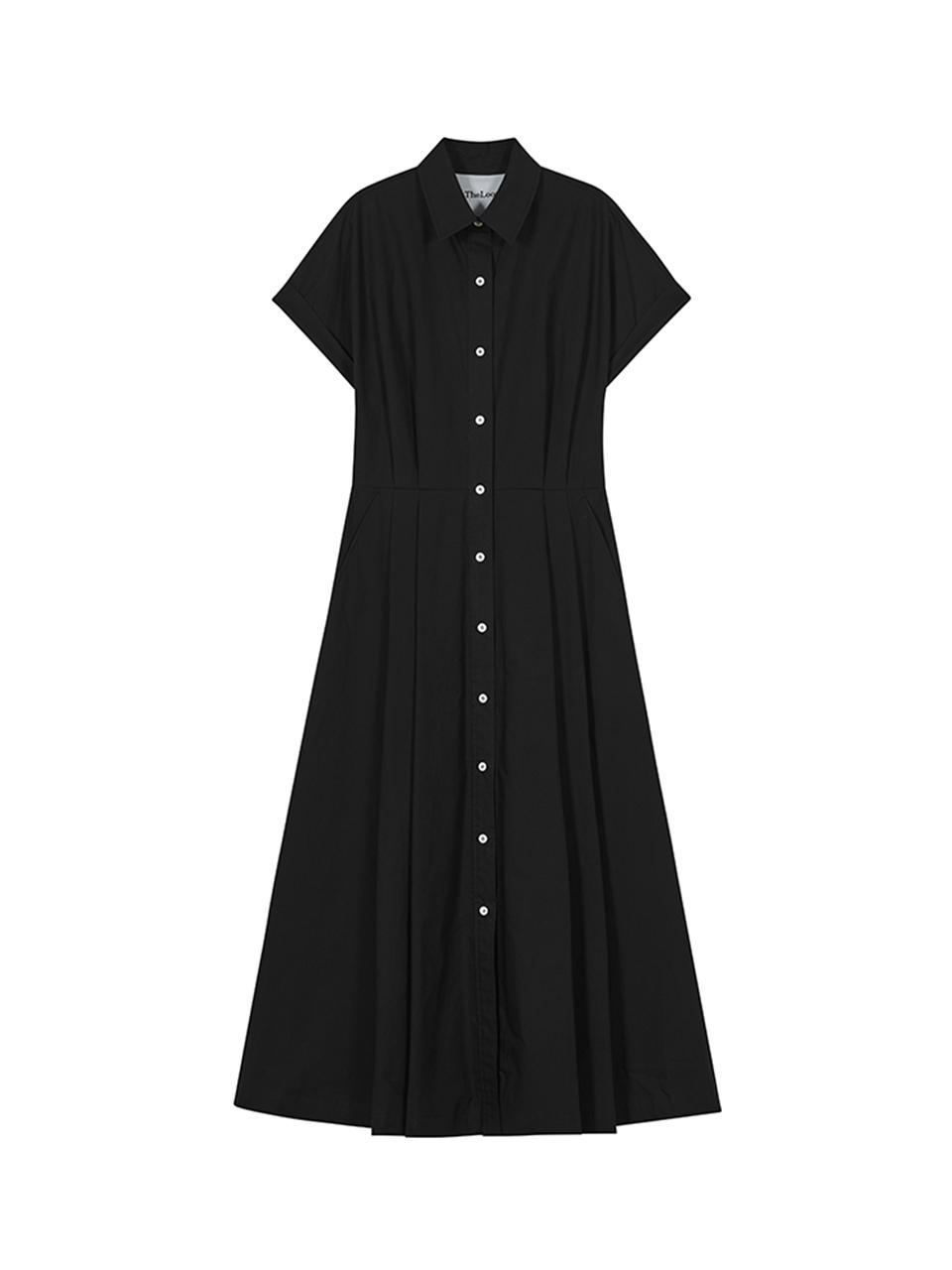 The Loom ROLL UP SHIRT DRESS [BLACK]