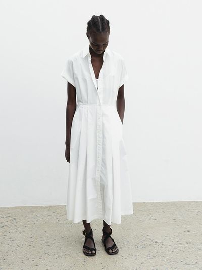The Loom ROLL UP SHIRT DRESS [WHITE]