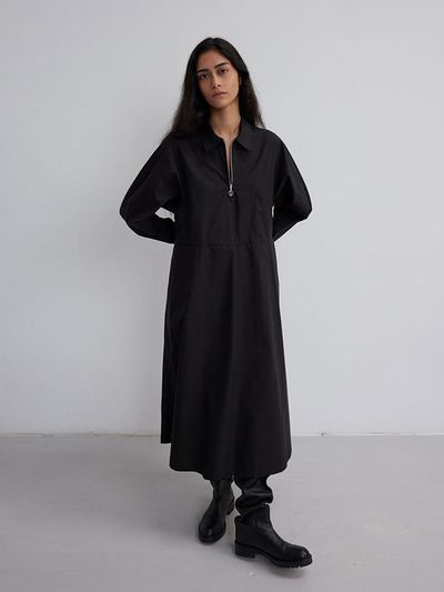 The Loom Scarf Midi Dress [Black]
