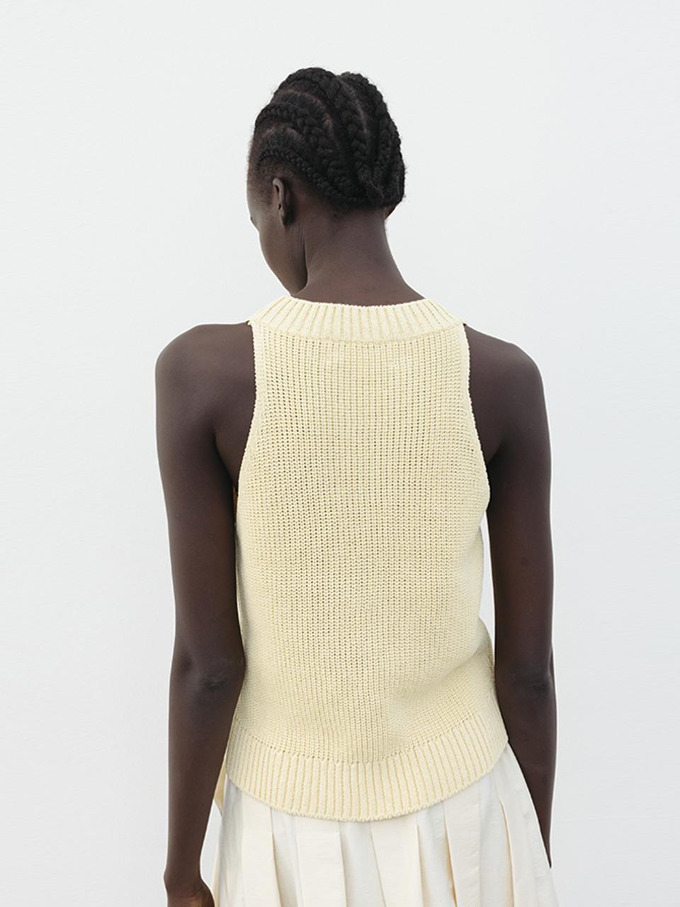 The Loom SUSTAINABLE PAPER HALTERNECK TOP [LIGHT YELLOW]