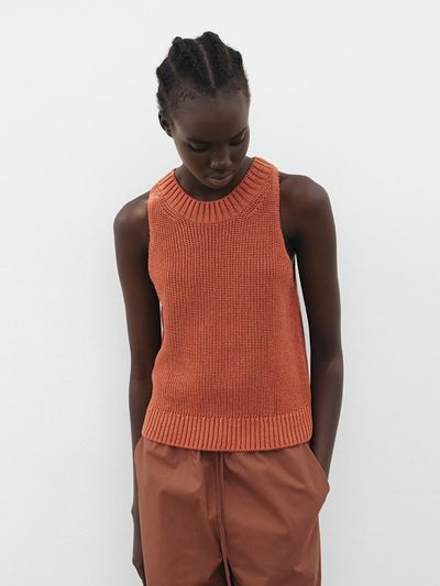 The Loom SUSTAINABLE PAPER HALTERNECK TOP [RED]