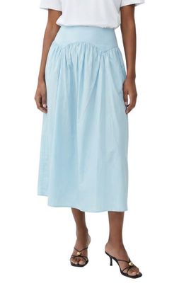 The Lulo Project The Lulo Project Maddy Drop Waist Stretch Cotton Midi Skirt