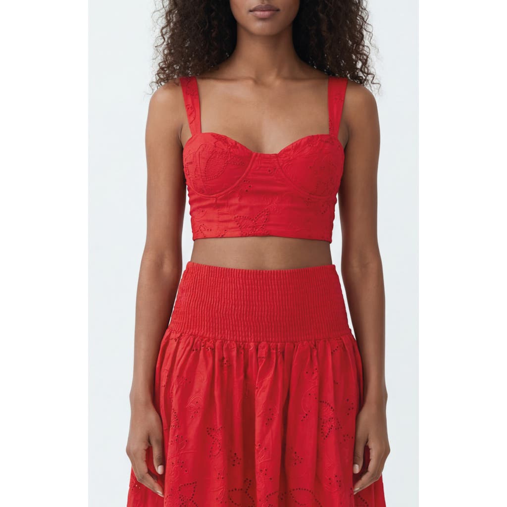 The Lulo Project The Lulo Project Seamed Broderie Anglaise Bustier Top
