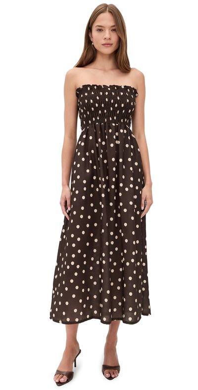 The Lulo Project The Lulo Project The Drift Dress Polka Dots Brown