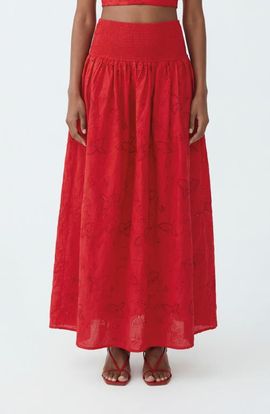 The Lulo Project The Lulo Project The Drift Eyelet Maxi Skirt