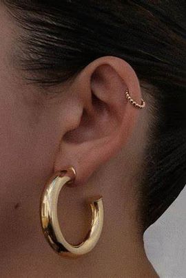 The M Jewelers The M Jewelers Gold Madison Hoops in Gold, Women's at Urban Outfitters