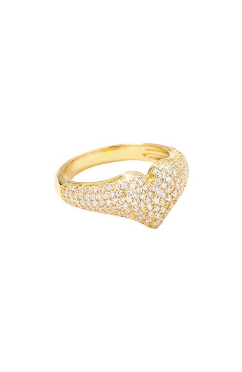 The M Jewelers The M Jewelers Mini Iced Out Heart Pinky Ring