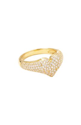 The M Jewelers The M Jewelers Mini Iced Out Heart Pinky Ring