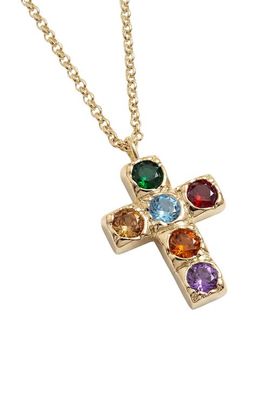 The M Jewelers The M Jewelers Multicolor Bezel Cross Pendant Necklace