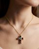 The M Jewelers The M Jewelers Multicolor Bezel Cross Pendant Necklace - 2