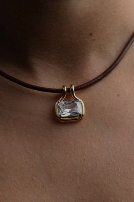 The M Jewelers The M Jewelers Naia Gem Pendant Necklace in Clear, Women's at Urban Outfitters