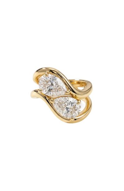 The M Jewelers The M Jewelers Set of 2 Pear-Cut Cubic Zirconia Bypass Rings