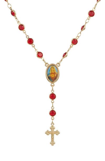The M Jewelers The M Jewelers The Red Stone Rosary Necklace