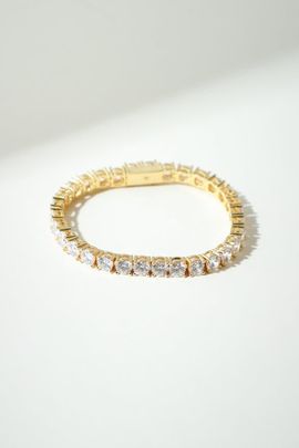 The M Jewelers The M Jewelers Thick Essential Tennis Bracelet in Gold, Women's at Urban Outfitters
