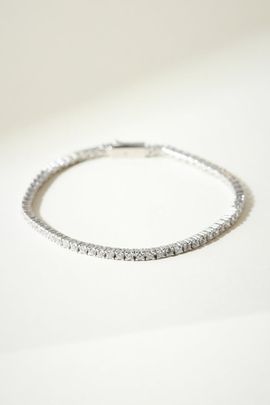 The M Jewelers The M Jewelers Thin Essential Tennis Bracelet in Silver, Women's at Urban Outfitters