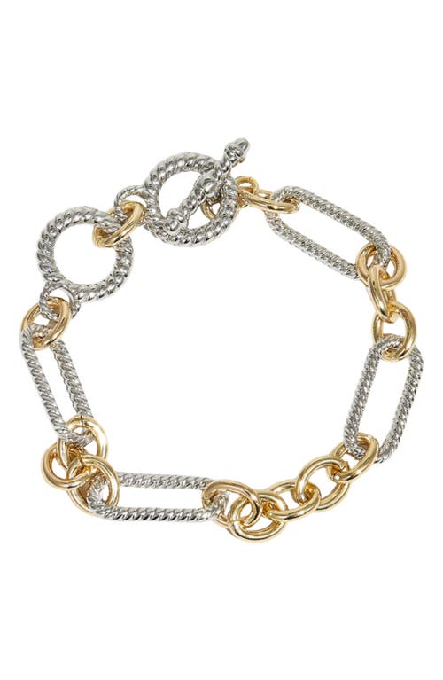 The M Jewelers The M Jewelers Two Tone Ribbed Link Bracelet
