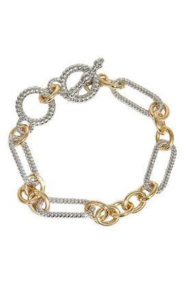 The M Jewelers The M Jewelers Two Tone Ribbed Link Bracelet