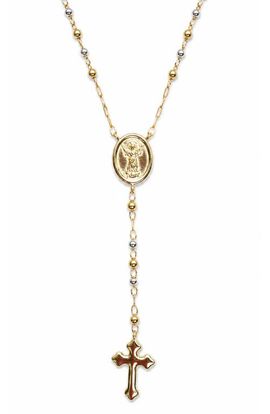 The M Jewelers The M Jewelers Two Tone Rosary Cross Pendant Necklace