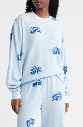 THE MAYFAIR GROUP THE MAYFAIR GROUP Certified Softie Waffle Knit Fleece Graphic Sweatshirt