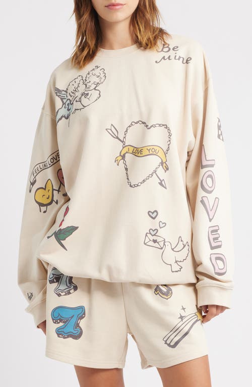 THE MAYFAIR GROUP THE MAYFAIR GROUP Feeling Lucky Reversible Crewneck Graphic Sweatshirt