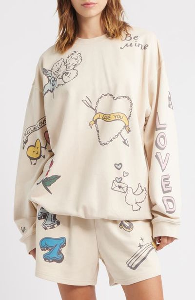 THE MAYFAIR GROUP THE MAYFAIR GROUP Feeling Lucky Reversible Crewneck Graphic Sweatshirt