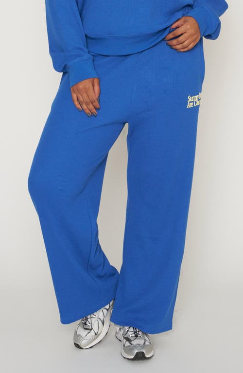 THE MAYFAIR GROUP THE MAYFAIR GROUP Sunny Days Are Coming Waffle Knit Wide Leg Sweatpants