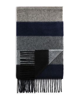 The Men's Store At Bloomingdale's The Men's Store at Bloomingdale's Color Blocked Stripe Oversized Cashmere Scarf
