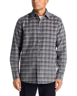 The Men's Store At Bloomingdale's The Men's Store at Bloomingdale's Corduroy Plaid Cotton Button Down Shirt