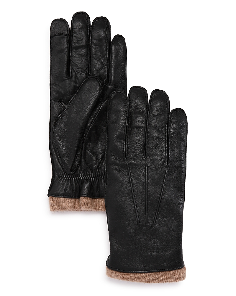 The Men's Store At Bloomingdale's The Men's Store at Bloomingdale's Knit-Cuff Leather Tech Gloves