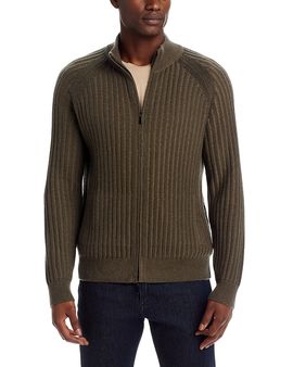 The Men's Store At Bloomingdale's The Men's Store at Bloomingdale's Ribbed Wool Blend Zip Sweater