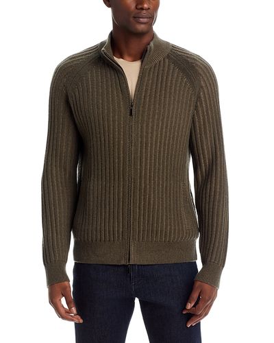 The Men's Store At Bloomingdale's The Men's Store at Bloomingdale's Ribbed Wool Blend Zip Sweater