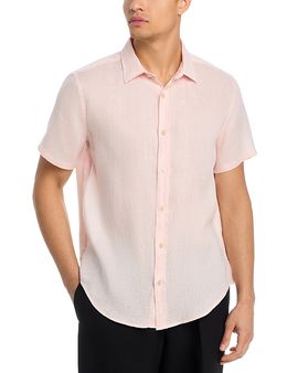 The Men's Store At Bloomingdale's The Men's Store at Bloomingdale's Short Sleeve Linen Shirt in Stone