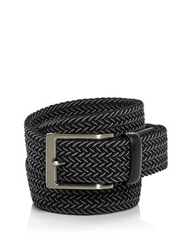 The Men's Store At Bloomingdale's The Men's Store at Bloomingdale's Woven Stretch Belt in Black- Exclusive