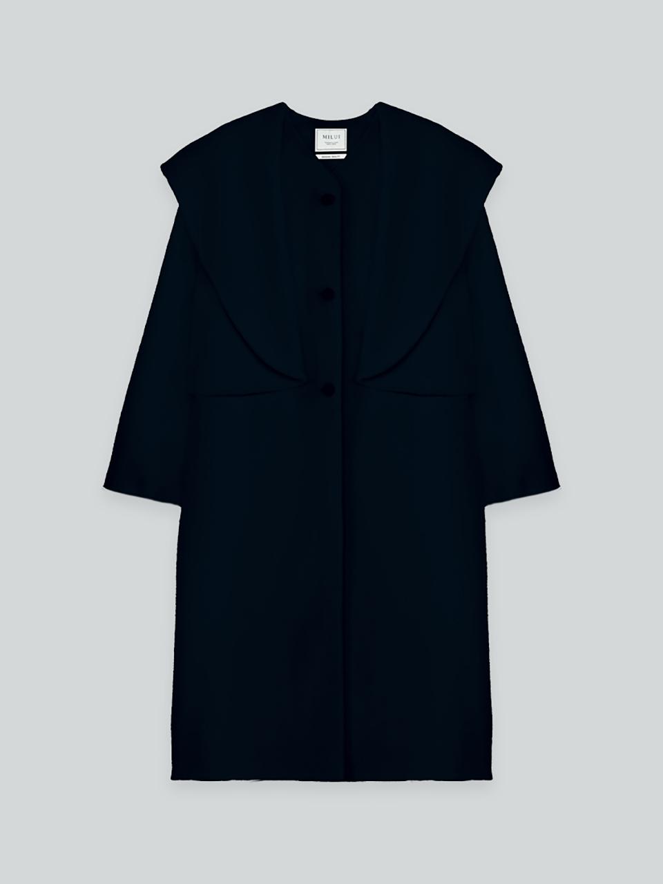 The milui Cashmere Wool Handmade Sailor Collar Coat [Navy]