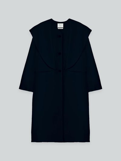 The milui Cashmere Wool Handmade Sailor Collar Coat [Navy]